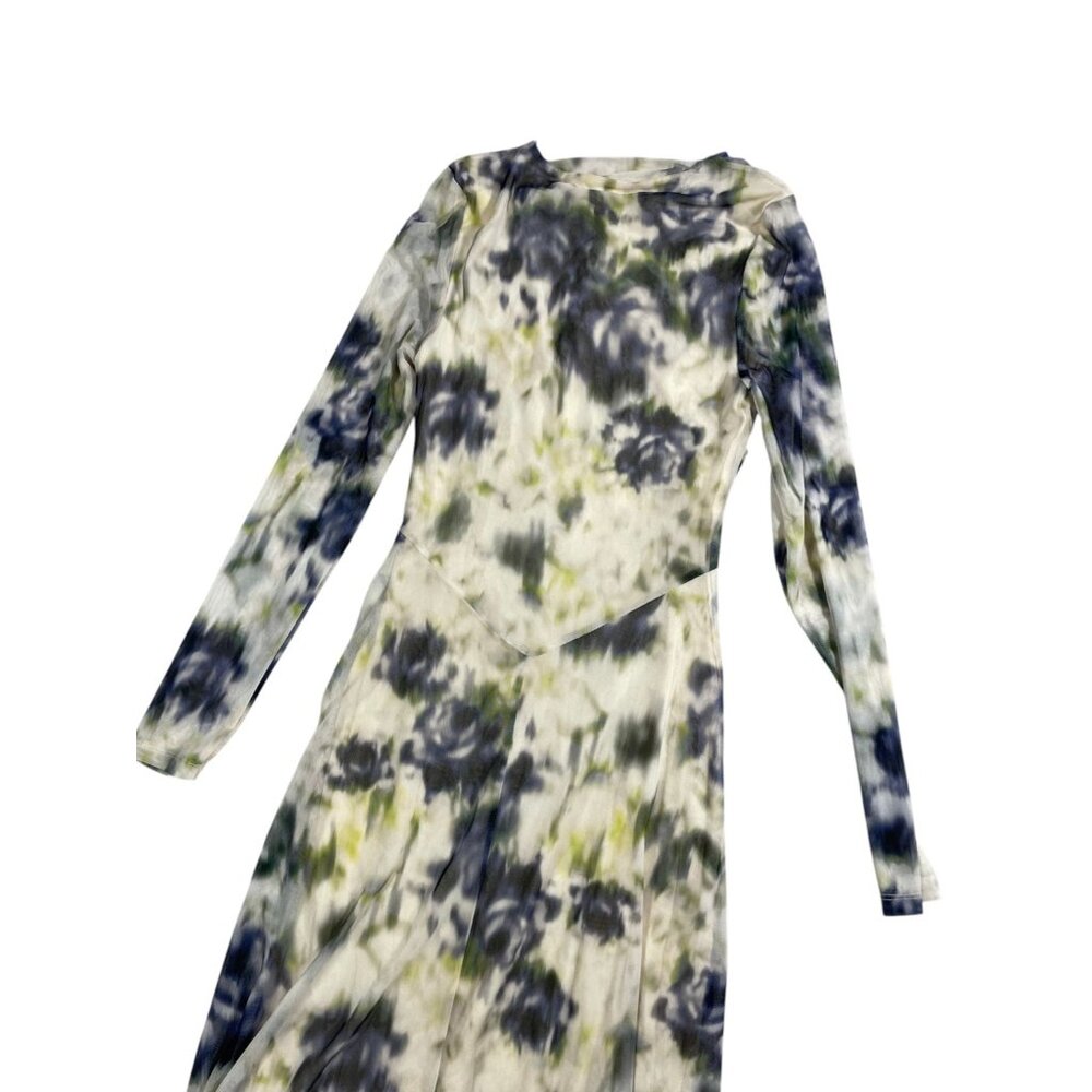 NWT Anthropologie Sarah Hann Iris Mesh Dress Tie Yellow Blue White Tie Dye SZ S - Picture 5 of 11
